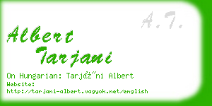 albert tarjani business card